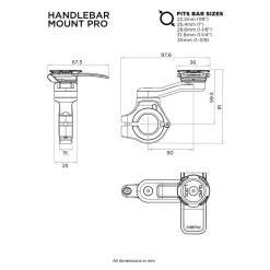 Quad Lock Handlebar Mount Pro -Winkel Voor Motoraccessoires quad lock handlebar mount pro 2